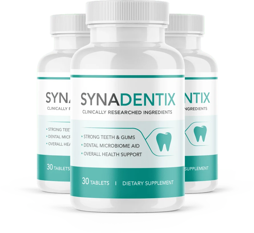 3 bottles of Synadentix dental chewable supplement — most popular 90-day supply