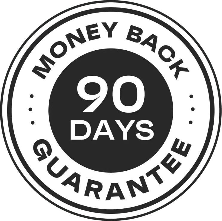 Synadentix 90-day 100 percent money-back guarantee seal